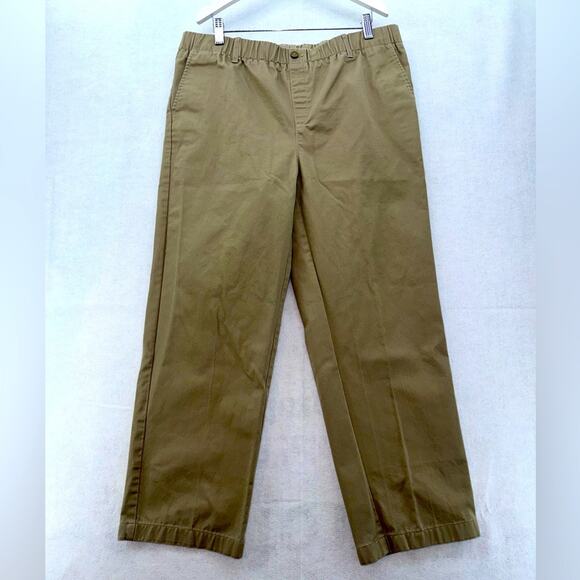 EUC Boy’s Lands’ End Uniform Pants Tan size 20H with Adjustable Waist - Picture 1 of 6